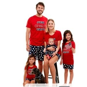 CELEBRATE STAR SPANGLED CREW SLEEP PJ 2PC
